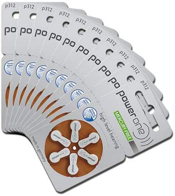6. PowerOne Mercury Free Hearing Aid Batteries