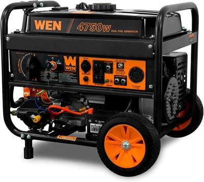 6. WEN DF475T Dual Fuel 120V/240V Portable Generator