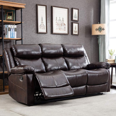 9. Harper & Bright PU Leather Reclining Sofa