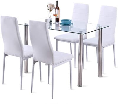 9. Ohana Chair and Table Set - Best Glass Dining Room Tables