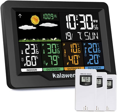 4. Kalawen Home Weather Stations Indoor Outdoors - Best Home Weather Stations