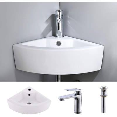 VOKIM Ceramic Corner Sink