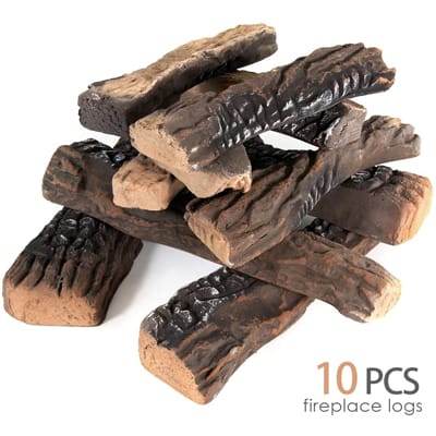 AVAFORT 10 Piece Gas Fireplace Logs