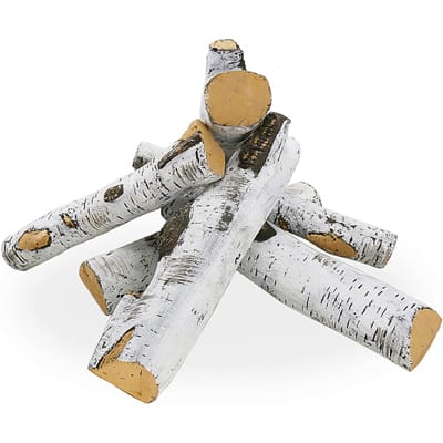 Uther White Birch Logs 16'' for Fireplace