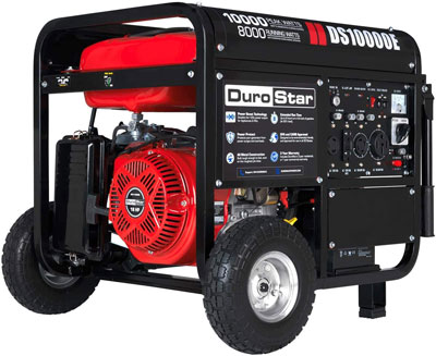 3. Durostar DS10000E Portable Generator, Red/Black