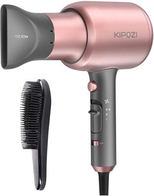 6. KIPOZI Negative Ions Hair Dryers with Concentrator Nozzle Attachment